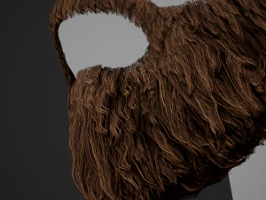 Facial Hair Cards Style 2 - Full Beard 2 3D Model