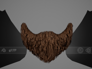 Facial Hair Cards Style 3 - Goatee Beard 3Dモデル
