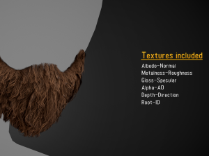 Facial Hair Cards Style 3 - Goatee Beard Modèle 3D