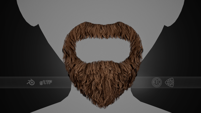 Facial Hair Cards Style 4 - Circle Beard Modelo 3D .c4d .max .obj .3ds .fbx .stl .blend 