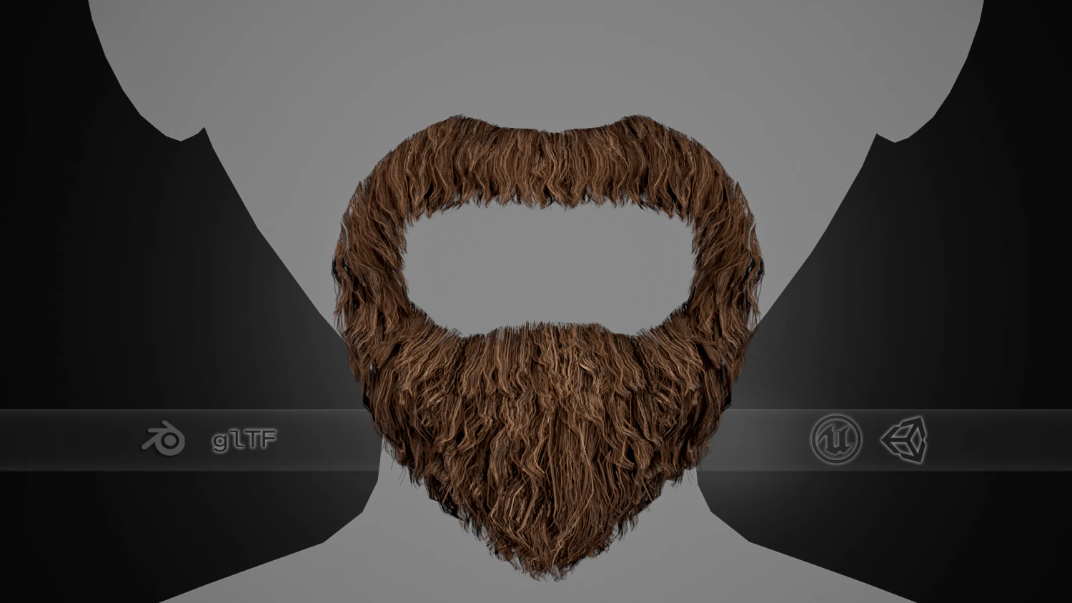 Facial Hair Cards Style 4 - Circle Beard 3D Model .c4d .max .obj .3ds .fbx .stl .blend 