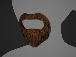 Facial Hair Cards Style 4 - Circle Beard 3D Model