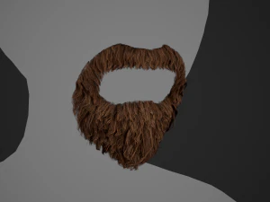 Facial Hair Cards Style 4 - Circle Beard 3D Model
