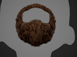 Facial Hair Cards Style 4 - Circle Beard 3D Model