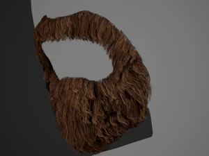 Facial Hair Cards Style 4 - Circle Beard 3D Model