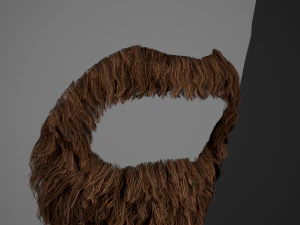 Facial Hair Cards Style 4 - Circle Beard 3D Model