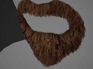 Facial Hair Cards Style 4 - Circle Beard 3D Model
