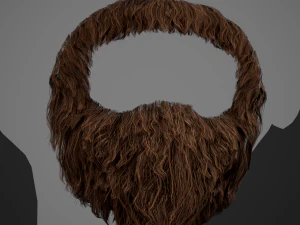 Facial Hair Cards Style 4 - Circle Beard 3D Model