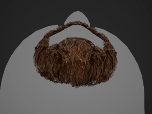 Facial Hair Cards Style 4 - Circle Beard 3D Model