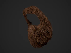 Facial Hair Cards Style 4 - Circle Beard 3D Model