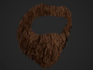 Facial Hair Cards Style 4 - Circle Beard 3D Model