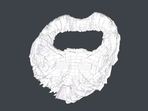 Facial Hair Cards Style 4 - Circle Beard 3D Model