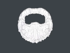 Facial Hair Cards Style 4 - Circle Beard 3D Model