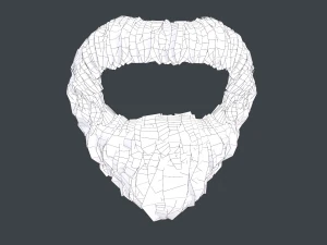 Facial Hair Cards Style 4 - Circle Beard 3D Model