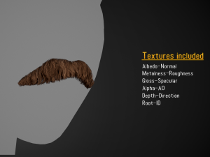 Facial Hair Cards Style 5 - Mustache 3D Модель