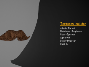 Facial Hair Cards Style 6 - Hungarian Mustache 3D Model