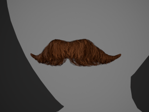 Facial Hair Cards Style 6 - Hungarian Mustache 3D Model