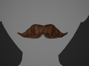 Facial Hair Cards Style 6 - Hungarian Mustache 3D Model