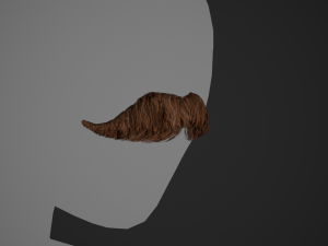 Facial Hair Cards Style 6 - Hungarian Mustache 3D Model