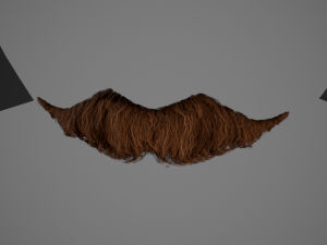 Facial Hair Cards Style 6 - Hungarian Mustache 3D Model