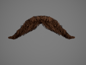 Facial Hair Cards Style 6 - Hungarian Mustache 3D Model