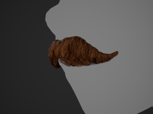 Facial Hair Cards Style 6 - Hungarian Mustache 3D Model