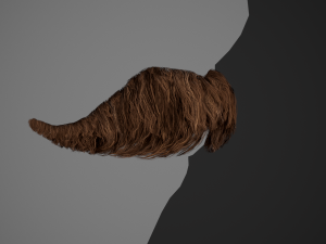 Facial Hair Cards Style 6 - Hungarian Mustache 3D Model