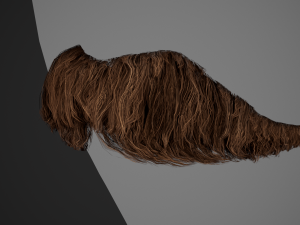 Facial Hair Cards Style 6 - Hungarian Mustache 3D Model