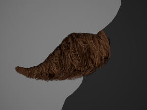 Facial Hair Cards Style 6 - Hungarian Mustache 3D Model