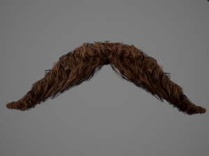 Facial Hair Cards Style 6 - Hungarian Mustache 3D Model