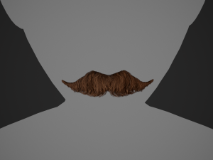 Facial Hair Cards Style 6 - Hungarian Mustache 3D Model