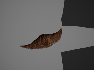 Facial Hair Cards Style 6 - Hungarian Mustache 3D Model