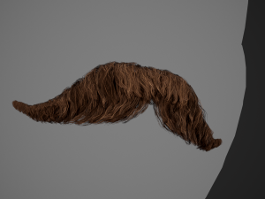 Facial Hair Cards Style 6 - Hungarian Mustache 3D Model