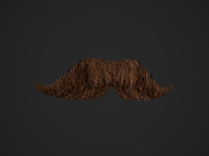 Facial Hair Cards Style 6 - Hungarian Mustache 3D Model