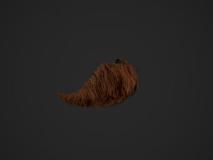 Facial Hair Cards Style 6 - Hungarian Mustache 3D Model
