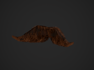 Facial Hair Cards Style 6 - Hungarian Mustache 3D Model