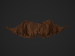 Facial Hair Cards Style 6 - Hungarian Mustache 3D Model