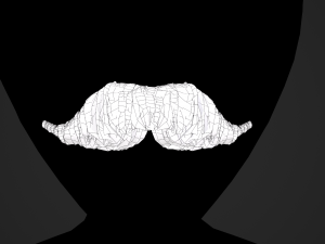 Facial Hair Cards Style 6 - Hungarian Mustache 3D Model