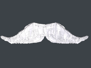 Facial Hair Cards Style 6 - Hungarian Mustache 3D Model