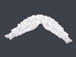 Facial Hair Cards Style 6 - Hungarian Mustache 3D Model