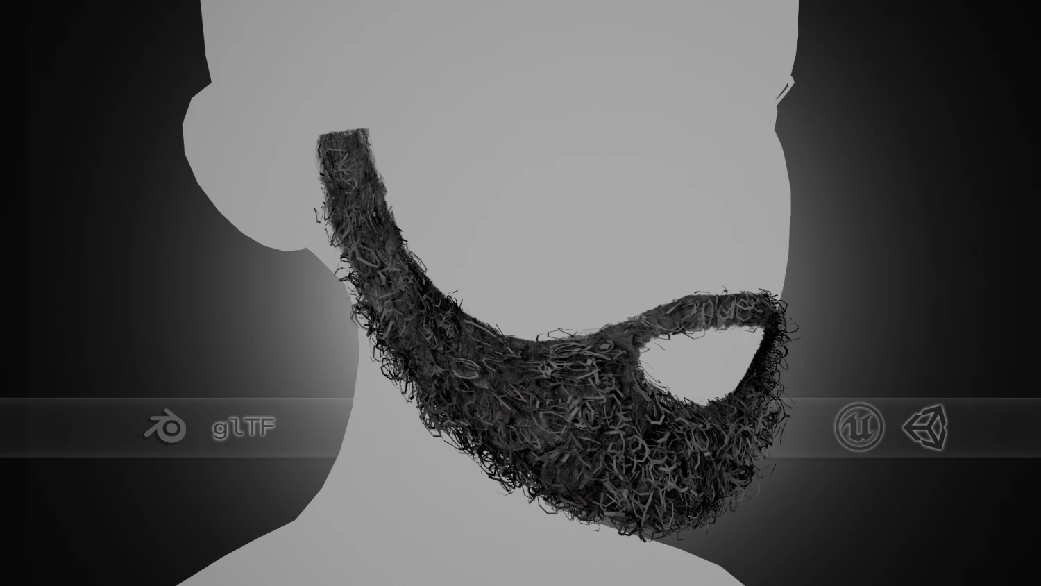 Facial Hair Cards Style 7 - Full Curly Beard 3D Model .c4d .max .obj .3ds .fbx .stl .blend