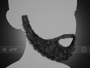 Facial Hair Cards Style 7 - Full Curly Beard 3Dモデル
