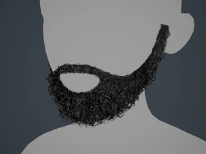 Facial Hair Cards Style 7 - Full Curly Beard 3D Model