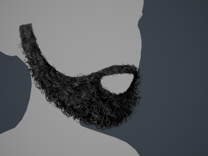 Facial Hair Cards Style 7 - Full Curly Beard Model 3D