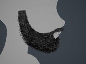 Facial Hair Cards Style 7 - Full Curly Beard Model 3D
