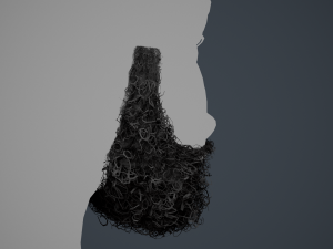 Facial Hair Cards Style 7 - Full Curly Beard Model 3D