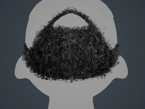 Facial Hair Cards Style 7 - Full Curly Beard 3D Model