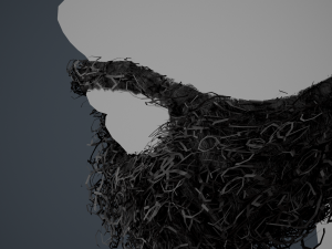 Facial Hair Cards Style 7 - Full Curly Beard Model 3D