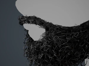 Facial Hair Cards Style 7 - Full Curly Beard 3D Model