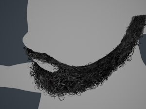 Facial Hair Cards Style 7 - Full Curly Beard Model 3D